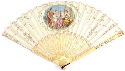 Lot 29 - A Late 18th Century Italian Ivory Fan, the monture very finely pierced and carved, with...
