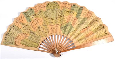 Lot 85 - A Commemorative Fan, produced in 1895 for the XIII exhibition in Bordeaux, France, the printed...