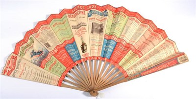 Lot 89 - Compagnie Des Chemins De Fer De L'Ouest'', A 3rd Quarter 19th Century Fan, advertising the...