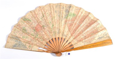 Lot 90 - ''Leon Pouillot Fr Éventail Cycliste: A Colourful Printed Fan, produced in 1898 depicting...