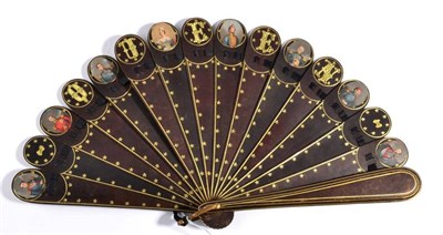 Lot 92 - Queen Victoria: Circa 1837, A Reddish Brown Leather Brisé Fan, issued to celebrate the...