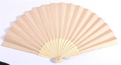 Lot 94 - Circa 1902, A Commemorative Fan, of cream satin mounted on plain ivory sticks, painted with the...