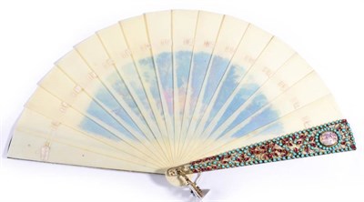 Lot 111 - A Rare Austrian Ivory Brisé Fan, Circa 1870's, with sixteen inner sticks and two guards, the...