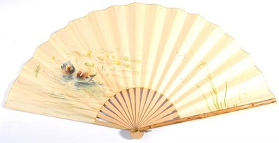 Lot 117 - Felix Gardon: A Circa 1930's Fan, with bamboo guards and lacquered gorge, painted paper leaf,...