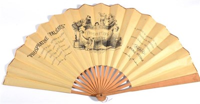 Lot 119 - An Early 20th Century Fan, produced with a programme for a Comedy, ''Le Prince Consort'', performed