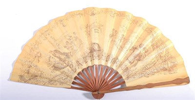 Lot 123 - The Annual Ball at Saint Cyr, held on February 27th 1909, A Fan,The paper leaf, mounted à...