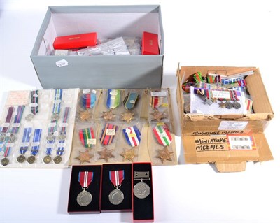 Lot 8 - A Quantity of Mainly Replica Miniature Medals, some bar mounted, but split, also replica...