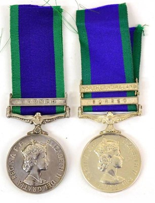 Lot 15 - Two General Service Medals 1962, one with clasp BORNEO, renamed to 423714 CPL. J. A. TAYLOR....