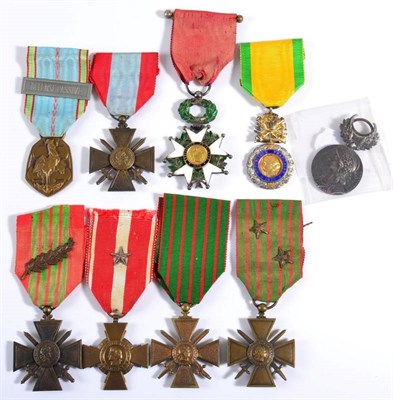 Lot 22 - A Collection of Nine French First/Second World War Medals, including Legion d'Honneur Knight's...