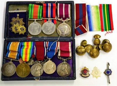 Lot 56 - A First/Second World War Group of Eight, to M-23302 SJT.W.F.A.MILNE.R.A.S.C. (later M/14181...