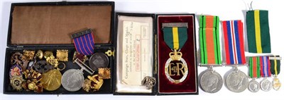 Lot 57 - Assorted Medals, Badges and Buttons, including a Second World War Pair and Elizabeth II...