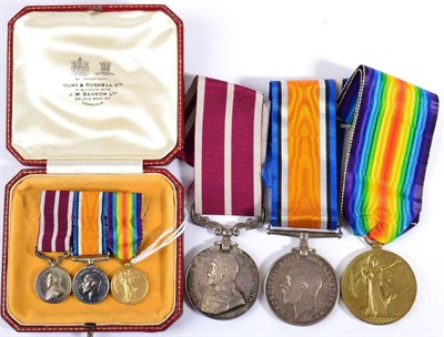 Lot 70 - A First World War Meritorious Trio, to 125540 GNR.L.BMBR:-F.W.SLOAN.R.G.A., comprising British...
