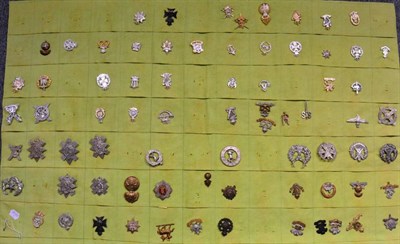 Lot 77 - A Collection of Seventy Four British Cap, Collar and Glengarry  Badges, including some...