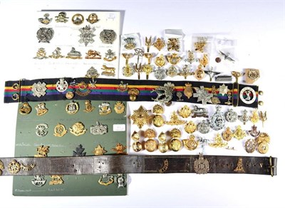 Lot 81 - A Collection of British Cap and Collar Badges, Shoulder Titles and Buttons, in brass, bimetal,...