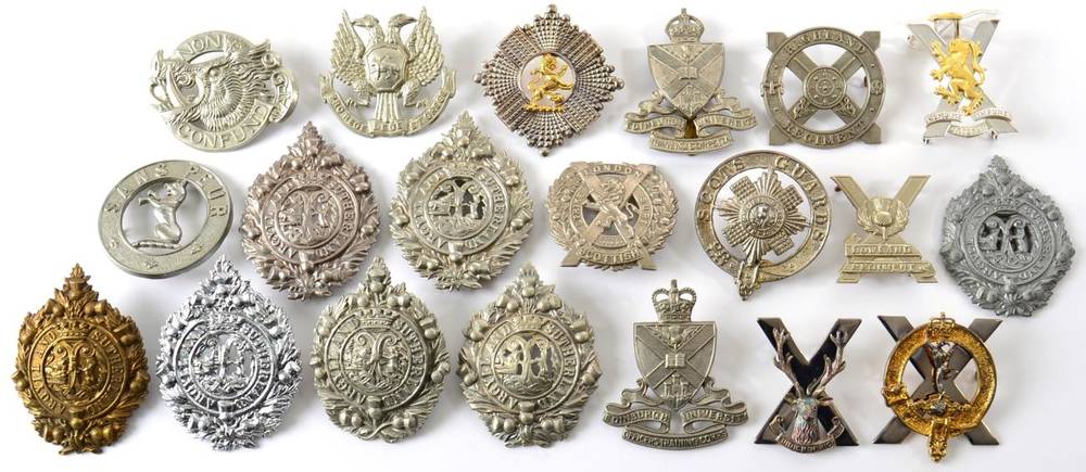 Lot 88 - A Collection of Twenty Glengarry Badges, including Argyll & Sutherland Highlanders in economy...