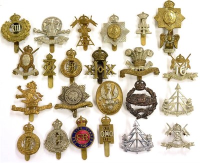 Lot 90 - A Collection of Twenty Four First/Second World War Cap Badges, in brass, white metal, bimetal...