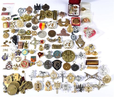 Lot 116 - A Collection of Approximately Seventy Military and Other Cap Badges and Shoulder Titles, in...