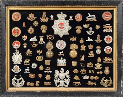 Lot 118 - A Collection of Victorian and First World War Badges, including a Victorian OR's white metal helmet