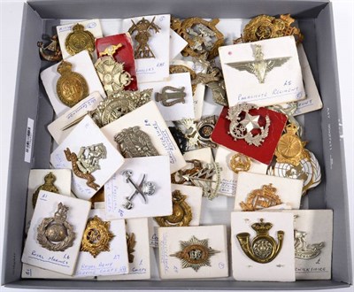 Lot 128 - A Collection of Fifty British Military Cap and Collar Badges, including Second World War...