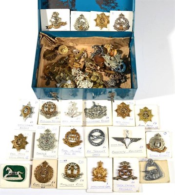 Lot 129 - A Collection of Fifty British Military Cap and Collar Badges, including Second World War...