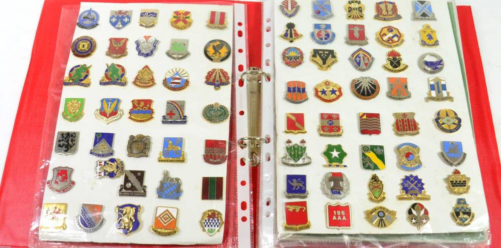 Lot 141 - A Collection of Approximately Two Hundred US Army D.I. Pin Badges, in enamelled metal and gilt...