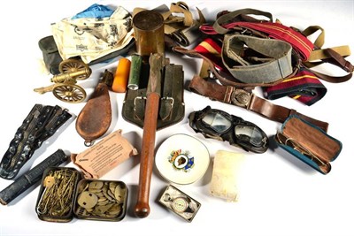 Lot 142 - A Quantity of Militaria, including a Drogue parachute by the Irvin, dated 1976, a Sam Browne,...