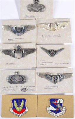 Lot 161 - A Collection of Five USAAF Wings:- Senior Pilot, marked I-21; Navigator/Observer and Flight...