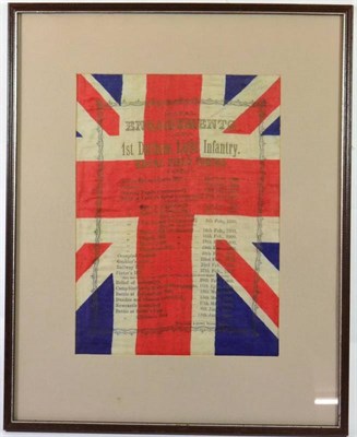 Lot 190 - A Boer War Silk Souvenir Union Jack Handkerchief, printed in gilt with the Natal Engagements of the