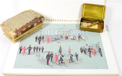 Lot 221 - Militaria, comprising:- a Princess Mary 1914 Christmas tin with greetings card and bullet pencil; a