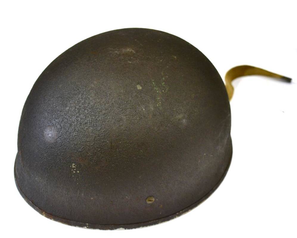 Lot 228 - A Second World War British Airborne Paratrooper's Mk.2 Helmet, with black textured paint, the...