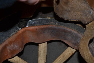 Lot 228 - A Second World War British Airborne Paratrooper's Mk.2 Helmet, with black textured paint, the...