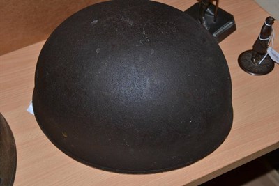 Lot 228 - A Second World War British Airborne Paratrooper's Mk.2 Helmet, with black textured paint, the...