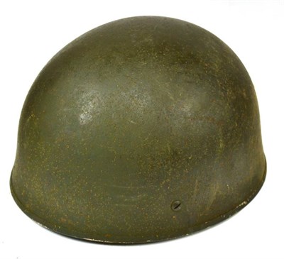 Lot 229 - A Post-Second World War British Airborne Paratrooper's Mk.2 Helmet, with olive green paint, the...