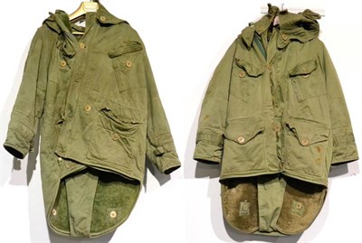 Lot 245 - A British Military Issue Middle Parka, size 3, with detachable hood and label dated 1953; a Similar