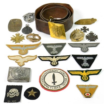 Lot 254 - A Small Collection of German Third Reich and Later Militaria, including an SS EM/NCO's steel...