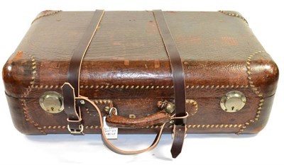 Lot 257 - Eva Braun Interest: A Leather Suitcase, Formerly the Property of Eva Braun, of crushed brown...
