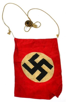 Lot 259 - A Third Reich Afrika Korps Silk Tent Pennant, 15 cm by 20 cm  Note: Accompanied by a...