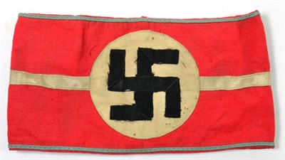 Lot 261 - A German Third Reich NSDAP Armband to a Kreisleiter, in red cotton with applied white circular...