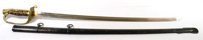 Lot 280 - A Japanese Colonial Kyu-Gunto Sword, the 69 cm single edge fullered steel blade with simulated...