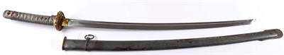 Lot 283 - A Japanese Second World War NCO/WO's Shin Gunto Katana, the 67cm single edge steel blade with a...