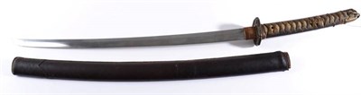 Lot 289 - A Shinto Period Japanese Wakizashi, the 57.5cm Bezan made blade with billowing hamon, unsigned...