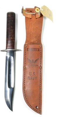 Lot 290 - A Bowie Knife by J Nowill & Sons, Sheffield, the 17.5cm blued steel clip point blued steel...