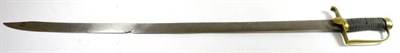 Lot 302 - An 18th Century British Cavalry Sword, the 90cm single edge clip point steel blade with crown stamp