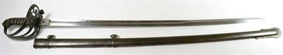 Lot 304 - A Victorian 1827 Pattern Rifle Volunteer Sword, the etched, straight, single edge, fullered...