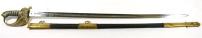 Lot 305 - A Victorian 1827 Pattern Naval Officer's Sword, by J Marshall, 91, Commercial Road, Landport,...