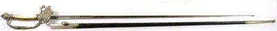 Lot 306 - A Continental Court Sword by Coulaux & Cie, Klingenthal, the 76.5 cm fullered, triangular...
