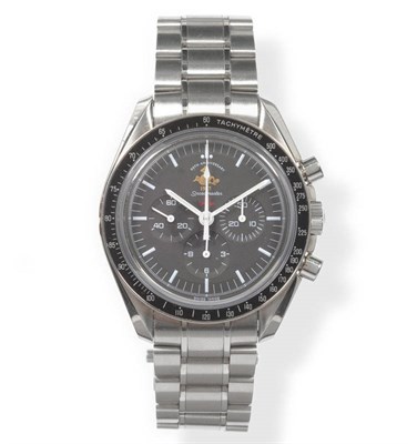 Lot 521 - A Stainless Steel Limited Edition Chronograph Wristwatch, signed Omega, Model; Speedmaster, limited