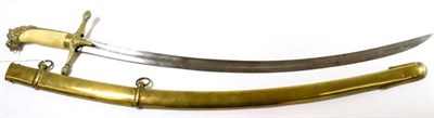 Lot 316 - An Early 19th Century British Band Sword, with 65cm, plain curved single edge fullered steel blade