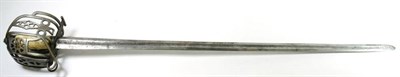 Lot 323 - An 1828 Pattern Scottish Basket Hilt Broadsword, the 87cm 18th century steel blade engraved to both