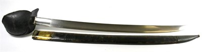 Lot 331 - An Early 19th Century French Naval Cutlass, the 68cm single edge broad curved and fullered...